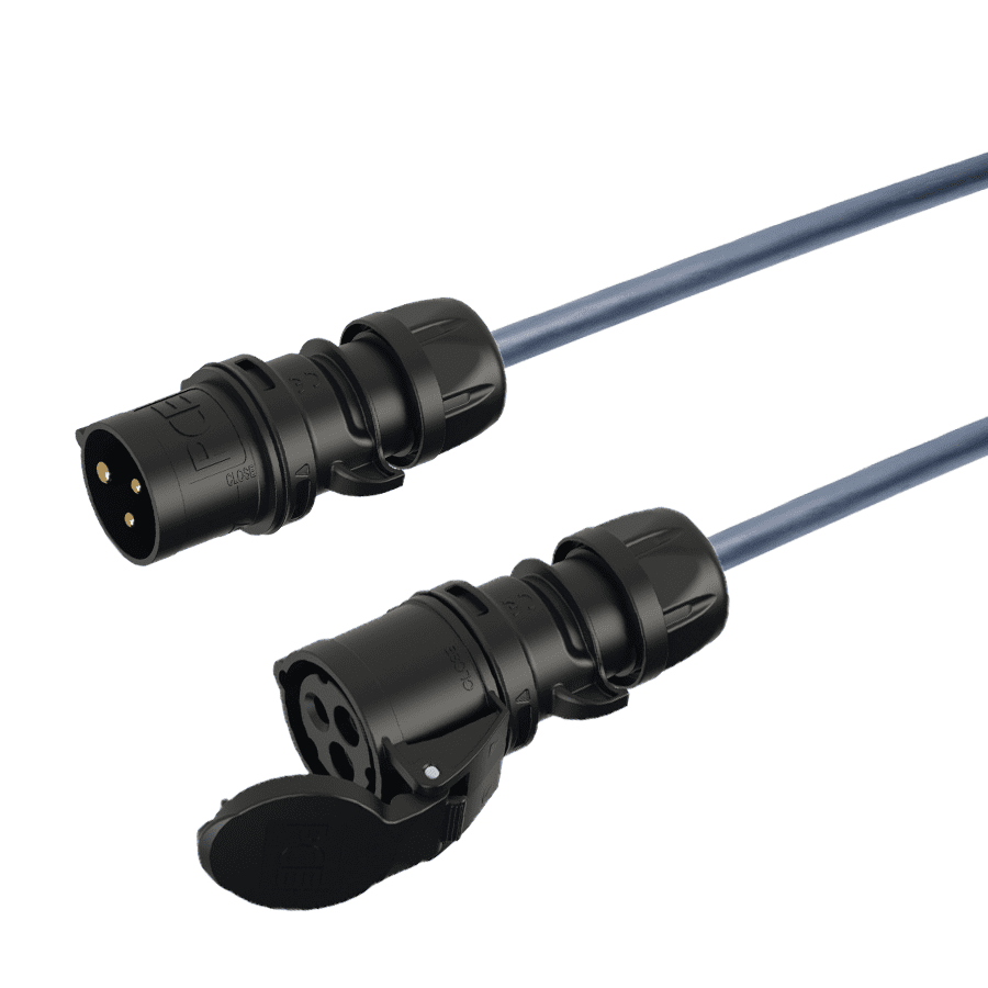 Picture for category CEE 16A 400V 3p blauw zwart PCE MIDNIGHT verlengkabel