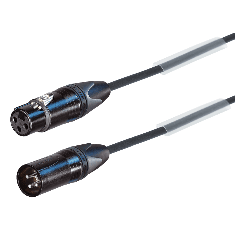 Bild von DMX kabel PATCH perivox XLR 3p M>F zwart 35m Neutrik